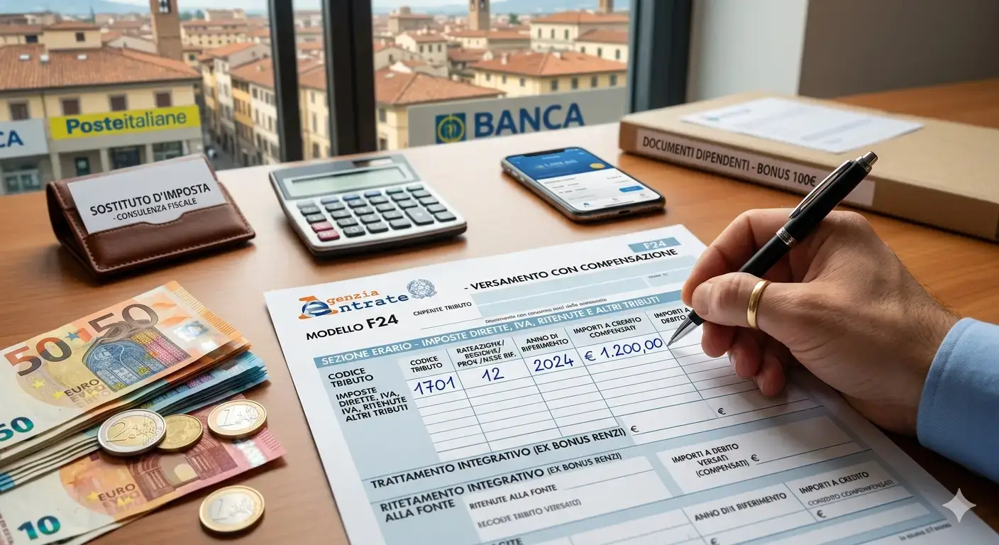 Calcolatrice e documento con percentuali per il calcolo degli interessi tributari – Codice Tributo 1701