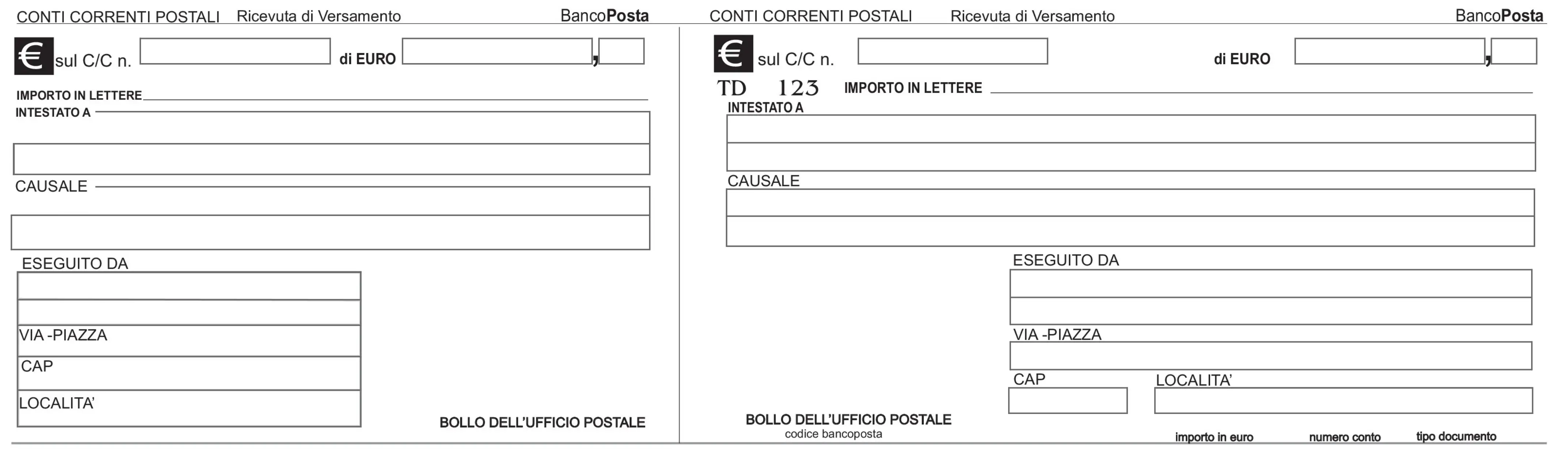 Bollettino Postale Editabile Online Gratis - Compila e Stampa